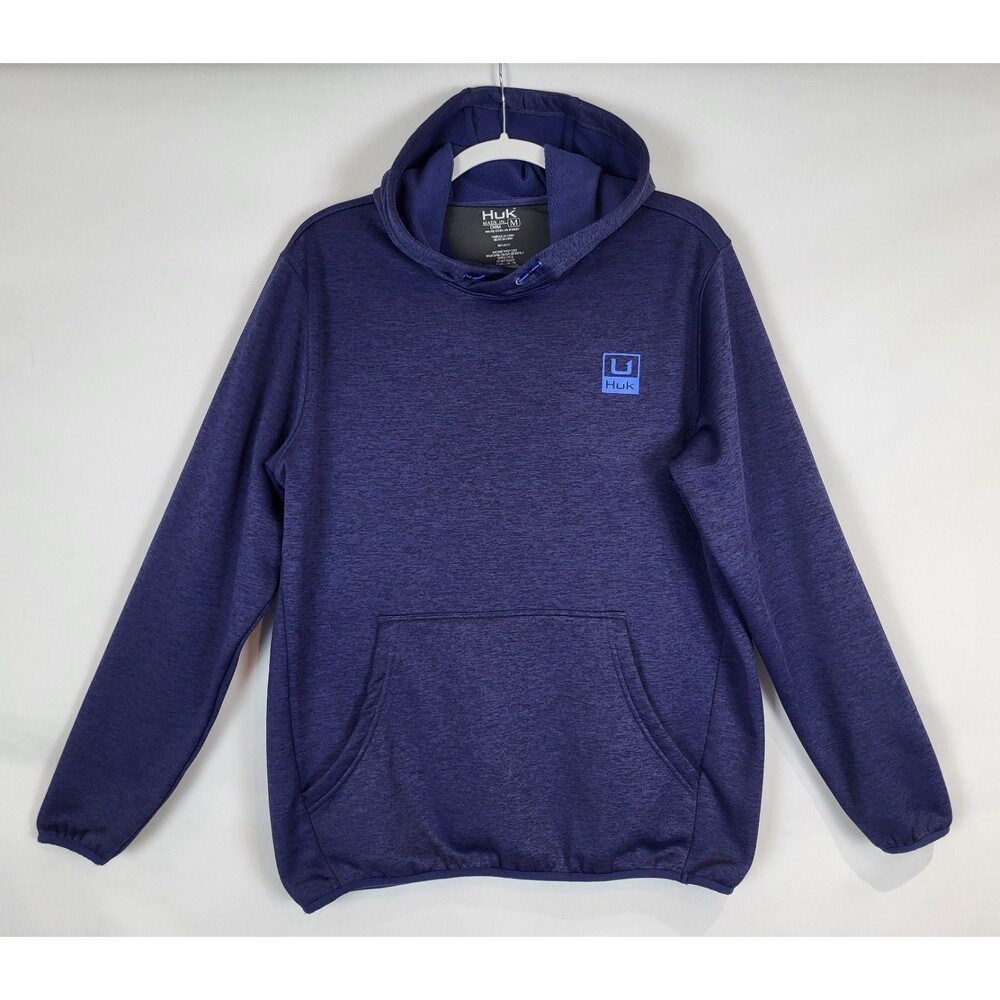 Huk Huk'd Up Performance Fleece Hoodie Mens Large Navy Academy Heather Blue